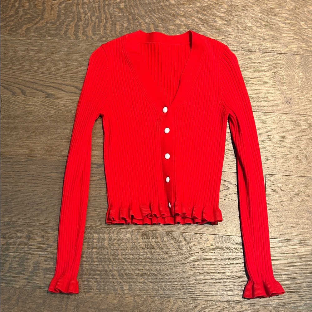 Commense Red V-Neck Sweater